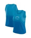 Wear By Erin Andrews Women's X Gracie Hunt Blue Los Angeles Chargers Ombre Tank Top In Blue
