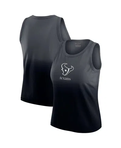 Wear By Erin Andrews Women's X Gracie Hunt Navy Houston Texans Ombre Tank Top In Black