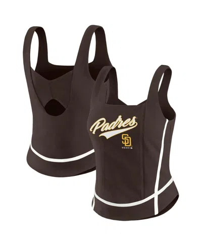 Wear By Erin Andrews Women'sâ Brown San Diego Padres Square Neck Tank Top