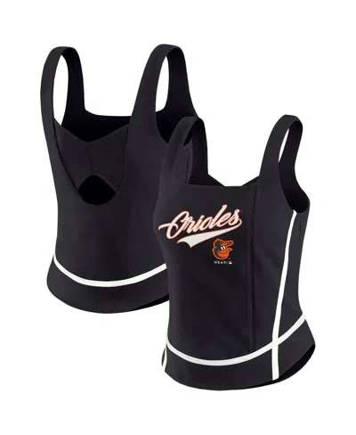 Wear By Erin Andrews Women's Black Baltimore Orioles Square Neck Tank Top