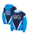 Wear By Erin Andrews Women'sblue/navy North Carolina Tar Heels Color Block Full-zip Hoodie Windbreaker Jacket In Blue
