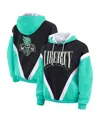 Wear By Erin Andrews Women'smint/black New York Liberty Color Block Full-zip Hoodie Windbreaker Jacket In Green