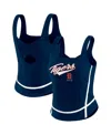 Wear By Erin Andrews Women's Navy Detroit Tigers Square Neck Tank Top In Navy