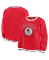 Wear By Erin Andrews Women'sred Georgia Bulldogs Seal Sweatshirt In Red