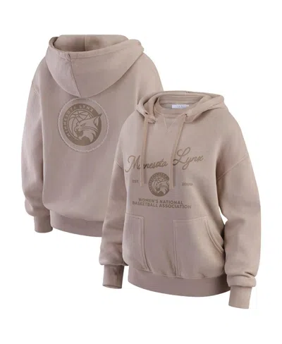 Wear By Erin Andrews Women'stan Minnesota Lynx Washed Pullover Crewdie In Neutral