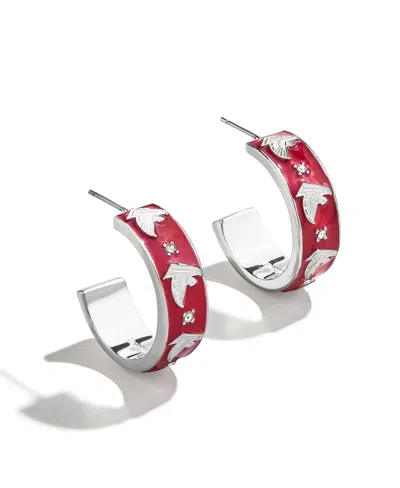 Wear By Erin Andrews X Baublebar Atlanta Falcons Enamel Hoop Earrings In Red