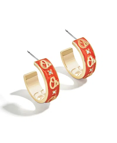 Wear By Erin Andrews X Baublebar Baltimore Orioles Enamel Hoop Earrings
