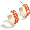 Wear By Erin Andrews X Baublebar Baltimore Orioles Enamel Hoop Earrings