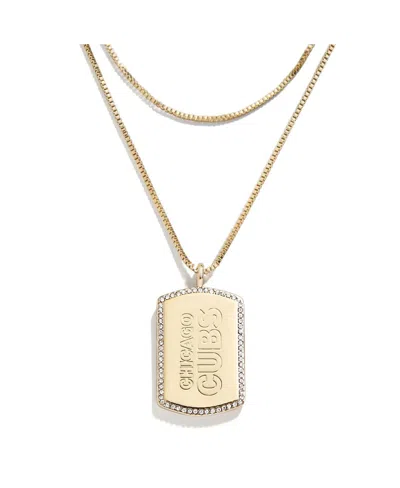 Wear By Erin Andrews X Baublebar Chicago Cubs Dog Tag Necklace In Gold