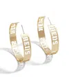 Wear By Erin Andrews X Baublebar Gold Chicago Bears Large Cutout Hoop Earrings In Gold