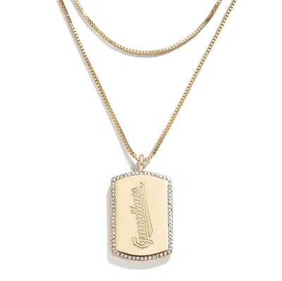 Wear By Erin Andrews X Baublebar Cleveland Guardians Dog Tag Necklace In Gold