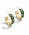 Wear By Erin Andrews X Baublebar Green Bay Packers Enamel Hoop Earrings In No Color