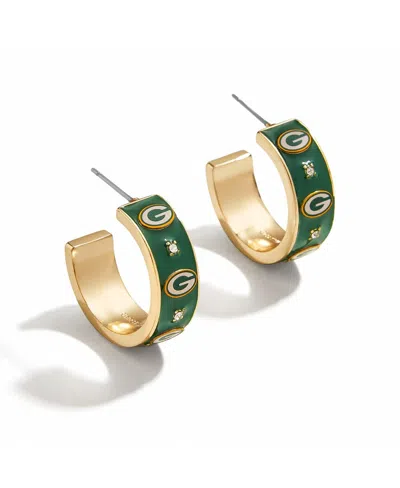 Wear By Erin Andrews X Baublebar Green Bay Packers Enamel Hoop Earrings In No Color
