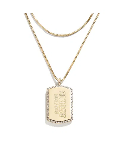 Wear By Erin Andrews X Baublebar Houston Astros Dog Tag Necklace In Gold