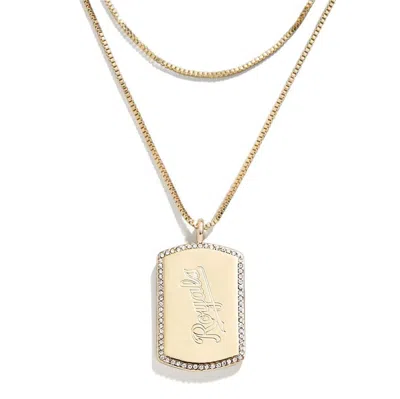 Wear By Erin Andrews X Baublebar Kansas City Royals Dog Tag Necklace In Gold