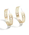 Wear By Erin Andrews X Baublebar Gold Chicago Bears Large Cutout Hoop Earrings In Gold