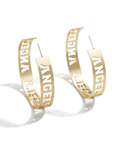 WEAR BY ERIN ANDREWS X BAUBLEBAR LOS ANGELES ANGELS LARGE CUTOUT HOOP EARRINGS