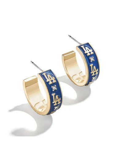 Wear By Erin Andrews X Baublebar Los Angeles Dodgers Enamel Hoop Earrings