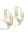 Wear By Erin Andrews X Baublebar Gold Chicago Bears Large Cutout Hoop Earrings In Gold