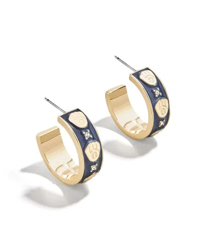 Wear By Erin Andrews X Baublebar Milwaukee Brewers Enamel Hoop Earrings