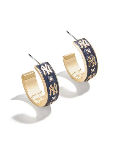 Wear By Erin Andrews X Baublebar New York Yankees Enamel Hoop Earrings