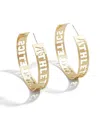 Wear By Erin Andrews X Baublebar Gold Chicago Bears Large Cutout Hoop Earrings In Gold