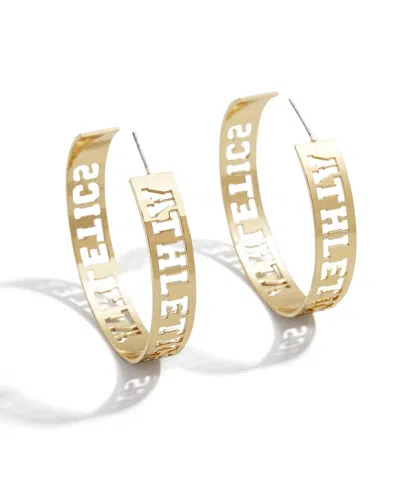 WEAR BY ERIN ANDREWS X BAUBLEBAR OAKLAND ATHLETICS LARGE CUTOUT HOOP EARRINGS