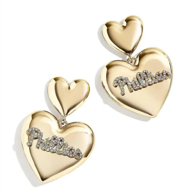 Wear By Erin Andrews X Baublebar Philadelphia Phillies Heart Statement Drop Earrings In Gold-tone