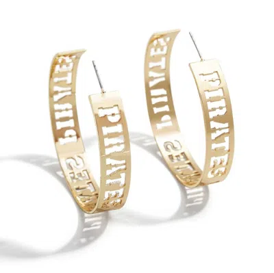 Wear By Erin Andrews X Baublebar Pittsburgh Pirates Large Cutout Hoop Earrings In Gold