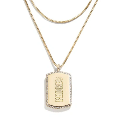 Wear By Erin Andrews X Baublebar San Diego Padres Dog Tag Necklace In Gold