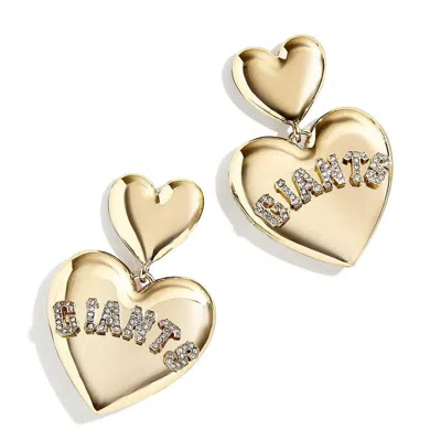 Wear By Erin Andrews X Baublebar San Francisco Giants Heart Statement Drop Earrings In Gold-tone