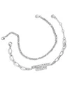 Wear By Erin Andrews X Baublebar Silver New York Giants Linear Bracelet Set In Silver