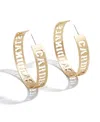 Wear By Erin Andrews X Baublebar Gold Chicago Bears Large Cutout Hoop Earrings In Gold
