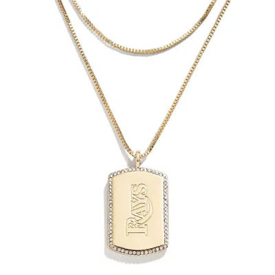 Wear By Erin Andrews X Baublebar Tampa Bay Rays Dog Tag Necklace In Gold
