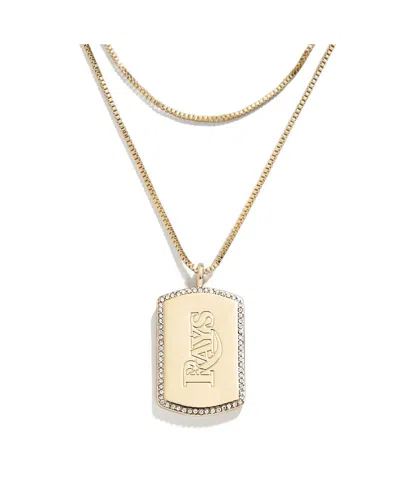 Wear By Erin Andrews X Baublebar Tampa Bay Rays Dog Tag Necklace In Gold