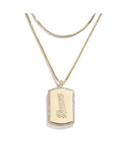 Wear By Erin Andrews X Baublebar Texas Rangers Dog Tag Necklace In Gold