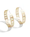 Wear By Erin Andrews X Baublebar Gold Chicago Bears Large Cutout Hoop Earrings In Gold