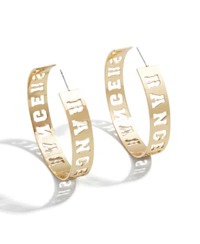 WEAR BY ERIN ANDREWS X BAUBLEBAR TEXAS RANGERS LARGE CUTOUT HOOP EARRINGS