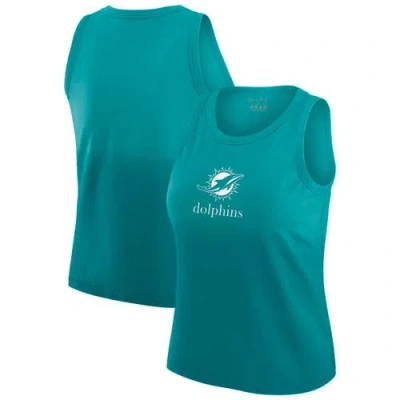 Wear By Erin Andrews X Gracie Hunt Aqua Miami Dolphins Ombre Tank Top In Blue