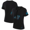 Wear By Erin Andrews X Gracie Hunt Black Carolina Panthers Draft Me Lace-up T-shirt In Black