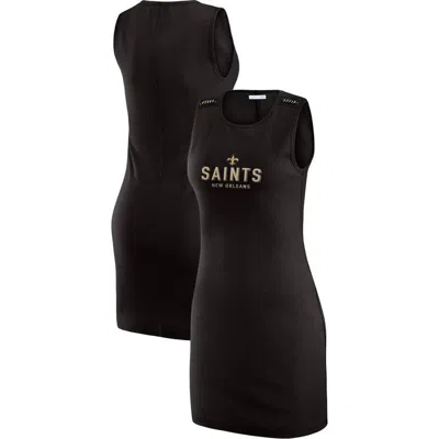 Wear By Erin Andrews X Gracie Hunt Black New Orleans Saints Ribbed Tank Dress