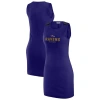 Wear By Erin Andrews X Gracie Hunt Purple Baltimore Ravens Ribbed Tank Dress In Purple