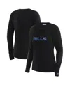 Wear By Erin Andrews X Gracie Hunt Women's Black Buffalo Bills Mesh Panel Long Sleeve T-shirt In Black