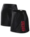 Wear By Erin Andrews X Gracie Hunt Women's Black San Francisco 49ers Wrap Skirt In Black