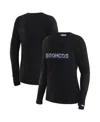 Wear By Erin Andrews X Gracie Women's Hunt Black Denver Broncos Mesh Panel Long Sleeve T-shirt In Black