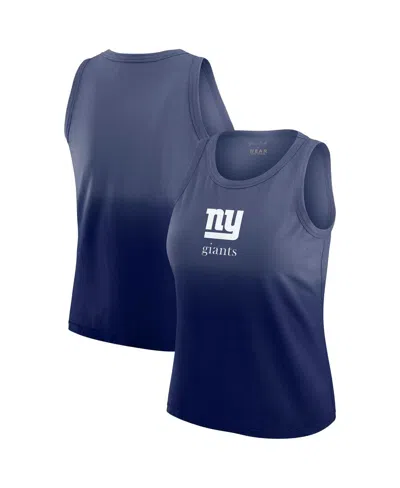 Wear By Erin Andrews X Gracie Women's Navy New York Giants Ombre Tank Top In Blue