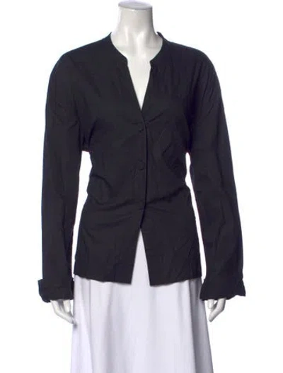 Pre-owned Wear Cissa Long Sleeve Button-up Top In Blue