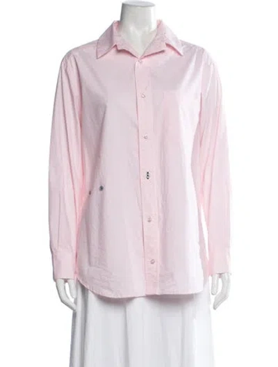 Pre-owned Wear Cissa Long Sleeve Button-up Top In Pink