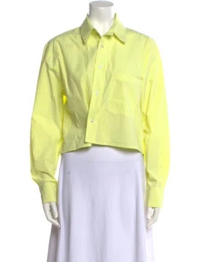 Pre-owned Wear Cissa Long Sleeve Crop Top In Yellow