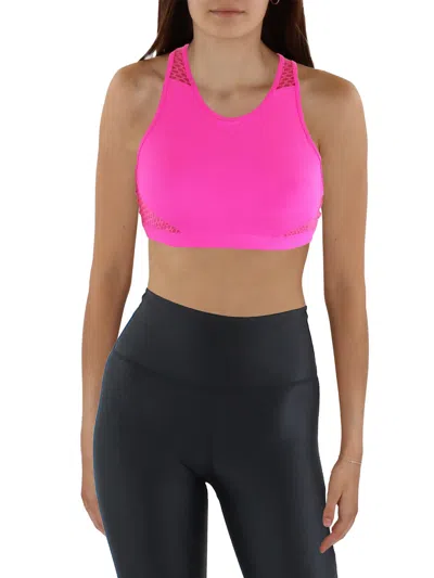 Wear It To Heart Womens Fitness Workout Sports Bra In Pink
